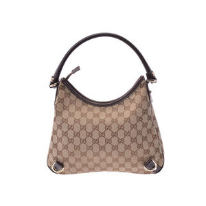 Gucci hobo GG D-Ring canvas leather Abbey bag beige brown